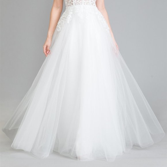 WEDDING BRDAL LONG MAXI White Sweetheart Neck Lace Bodice Prom Dress 010 - Picture 3 of 9